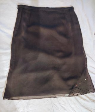 Conjunto Falda y Top Luis Civit marrón.