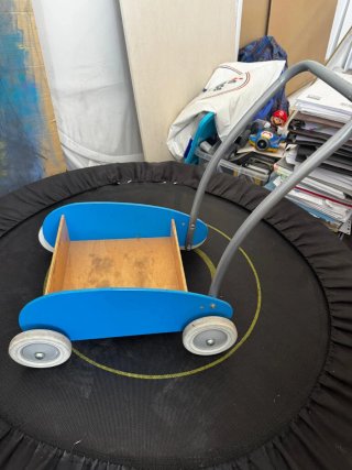Carrello in legno blu Ikea