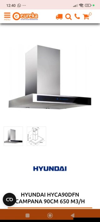Campana T Hyundai 90cm Inox