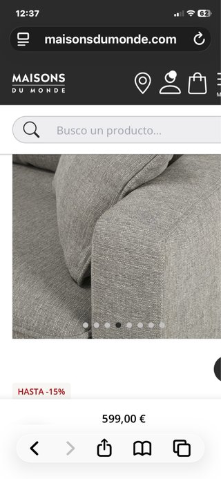 Sofá 3 plazas Maisons du Monde gris