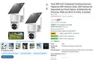 Cámara Vigilancia Tical 4MP WiFi Exterior 24/7