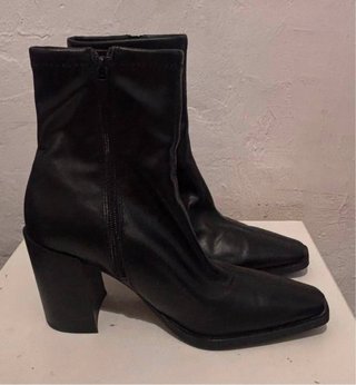 Botas Pull and Bear Negras Tacón Cuadrado