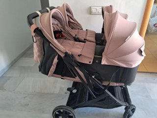 Carrito gemelar Casualplay rosa