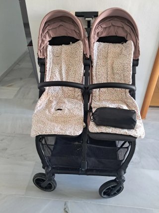 Carrito gemelar Casualplay rosa