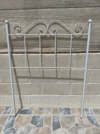 Cabecero de cama de 90 de metal blanco