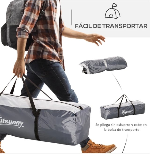 Tenda da Campeggio per 6-8 Persone Grigia
