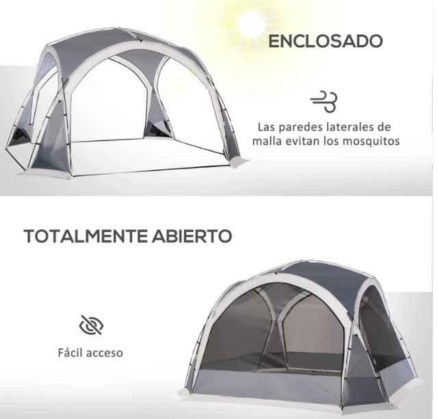 Tenda da Campeggio per 6-8 Persone Grigia