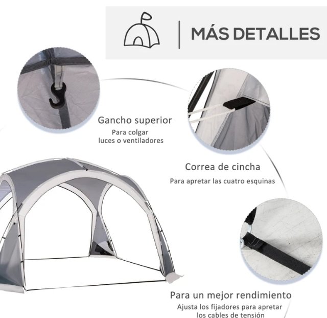 Tenda da Campeggio per 6-8 Persone Grigia