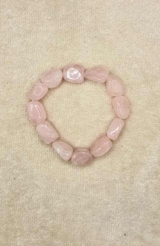 Pulsera elástica cuarzo rosa