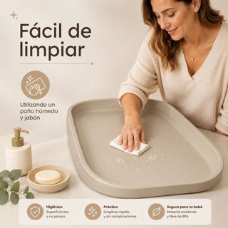 Cambiador Bebé de Espuma PU Suave y Lavable
