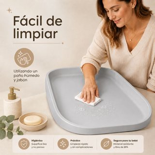 Cambiador Bebé de Espuma PU Suave y Lavable