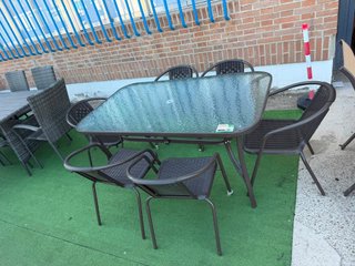 Conjunto Mesa Terraza Cristal y Sillas