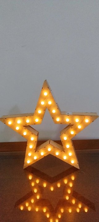 Lámpara Estrella Luminosa Madera