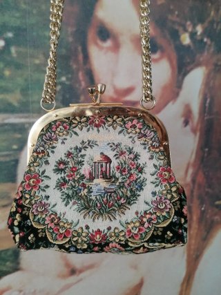 Bolso vintage tapicería floral