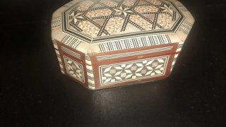 Scatola portagioie vintage legno e madreperla
