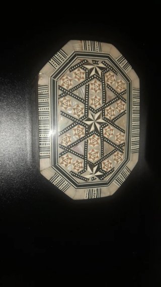 Scatola portagioie vintage legno e madreperla