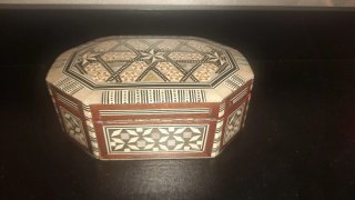 Scatola portagioie vintage legno e madreperla