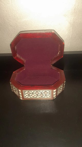 Scatola portagioie vintage legno e madreperla