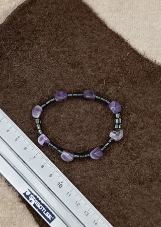 Pulsera Amatista y Hematita, Elástica