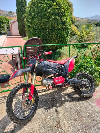 Pitbike 125cc Motocross Negra/Roja