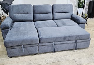 Sofá Cama Gris con Chaiselongue Reversible