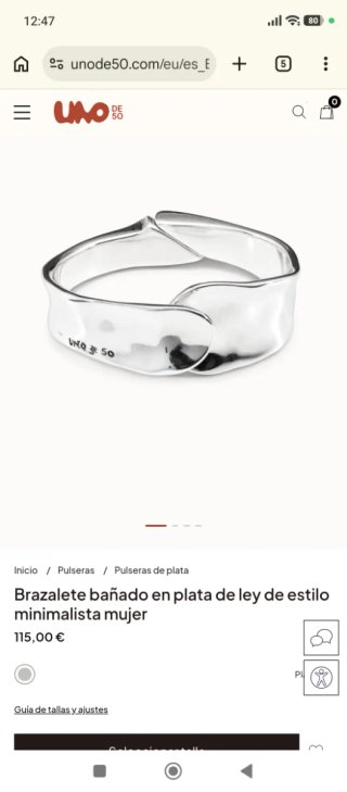 Brazalete Plata Ley Uno de 50 mujer