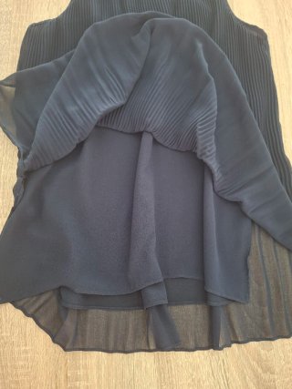 Blusa Zara Azul Plisada