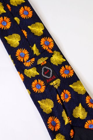 Cravatta Ascot Seta Vintage Blu • Corbata Seda