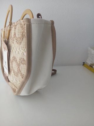 Bolso de rafia MAC&NOA beige y marrón