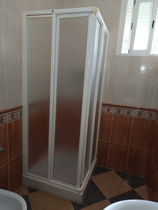Mampara de ducha cristal y plásticduchas de 80x80