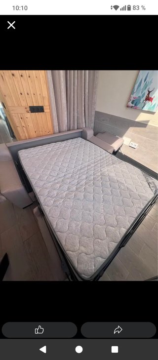 Divano letto grigio in pelle 605437335