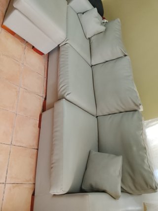 Divano letto grigio in pelle 605437335