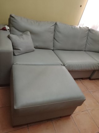 Divano letto grigio in pelle 605437335