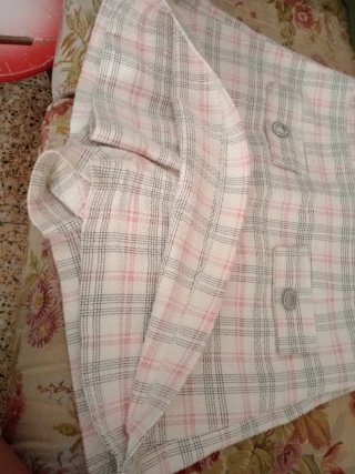 Falda pantalón cuadros rosa y blanco