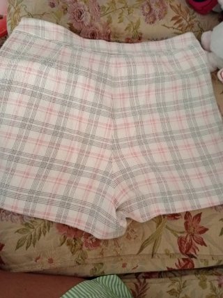 Falda pantalón cuadros rosa y blanco