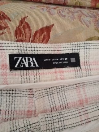 Falda pantalón cuadros rosa y blanco