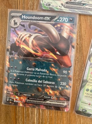 3 Cartas Pokemon EX Español llamas obsidianas obf