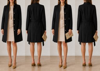 Vestido Mango Beige y Negro
