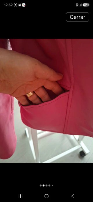 Cazadora piel fucsia talla 40