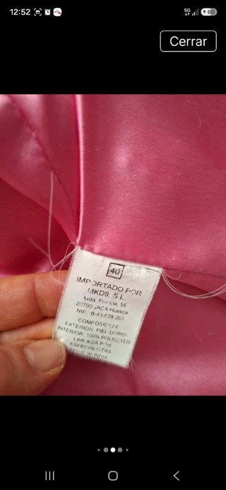 Cazadora piel fucsia talla 40