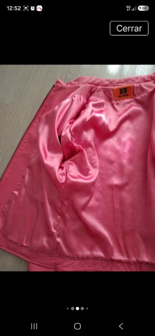 Cazadora piel fucsia talla 40