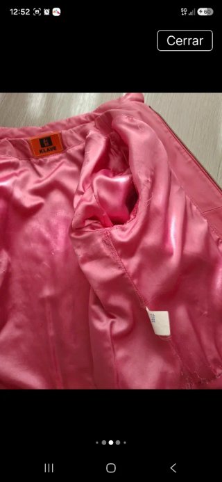 Cazadora piel fucsia talla 40