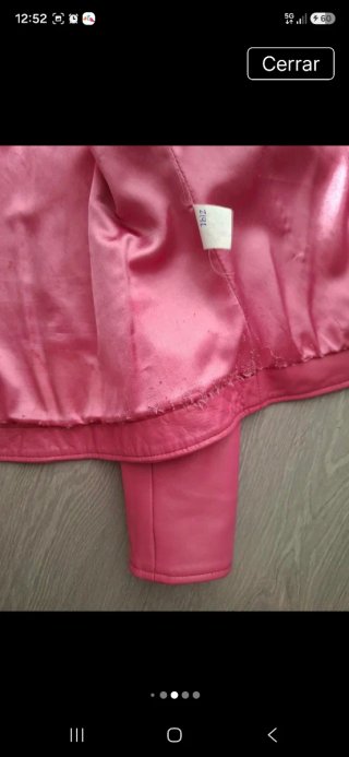 Cazadora piel fucsia talla 40