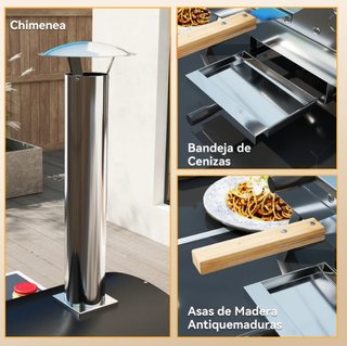 Mini forno per pizza a legna con pietra refrattaria