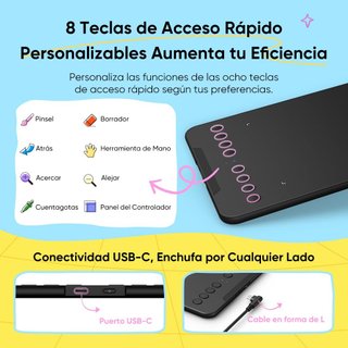 Tableta Gráfica XPPen Deco Mini7W V2 Negra