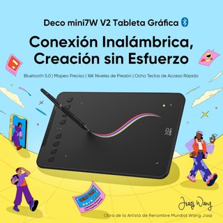 Tableta Gráfica XPPen Deco Mini7W V2 Negra
