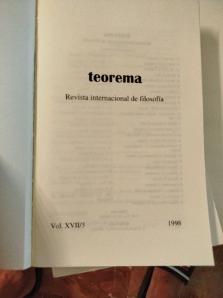 Revista filosofía Teorema vol.XVII/1,2,3