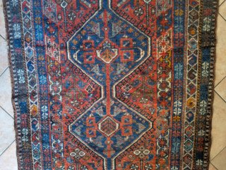 Tappeto Persiano Lana Vintage Blu Rosso
