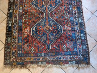 Tappeto Persiano Lana Vintage Blu Rosso
