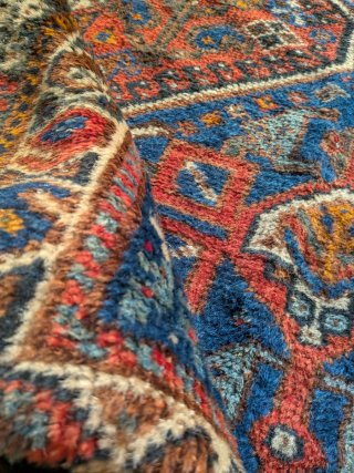 Tappeto Persiano Lana Vintage Blu Rosso